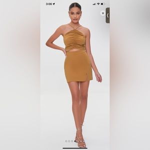 Forever 21 Ruched cropped cami & mini skirt set brand new